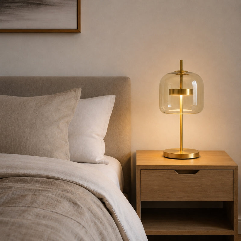 Elunis Aurelia Stained Glass Table Lamp for Warm Ambient Glow
