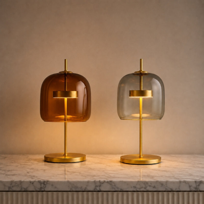Elunis Aurelia Stained Glass Table Lamp for Warm Ambient Glow