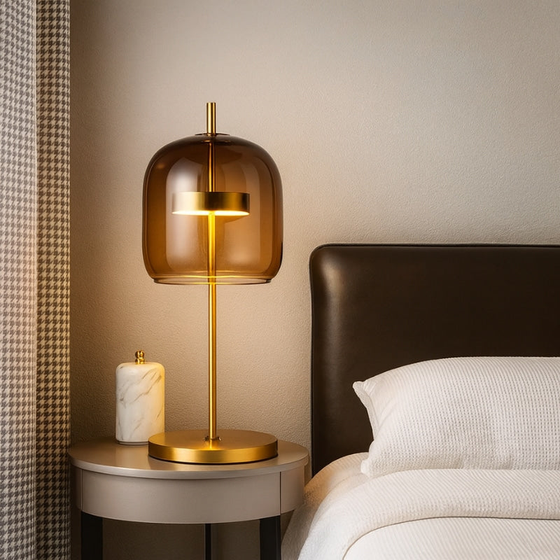 Elunis Aurelia Stained Glass Table Lamp for Warm Ambient Glow