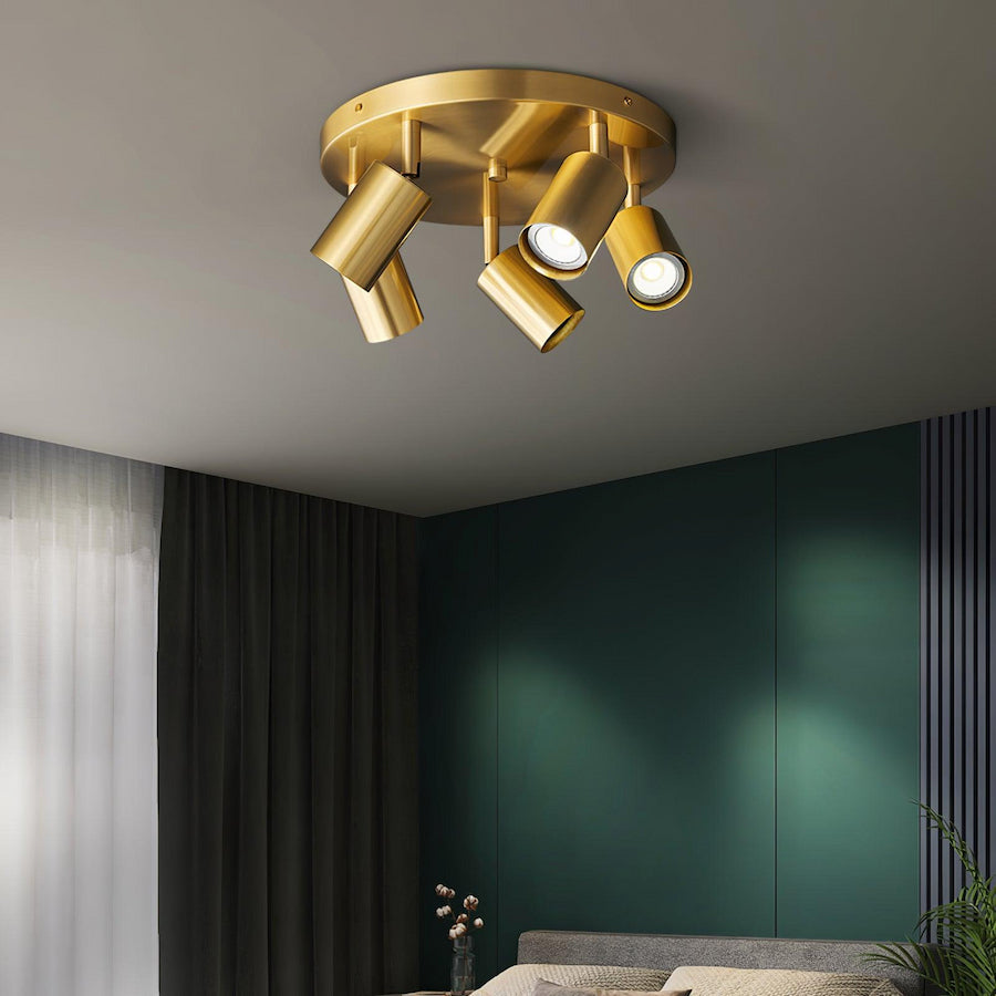 Elvirae | Adjustable Brass Multi-Head Ceiling Light for Modern Illumination 5