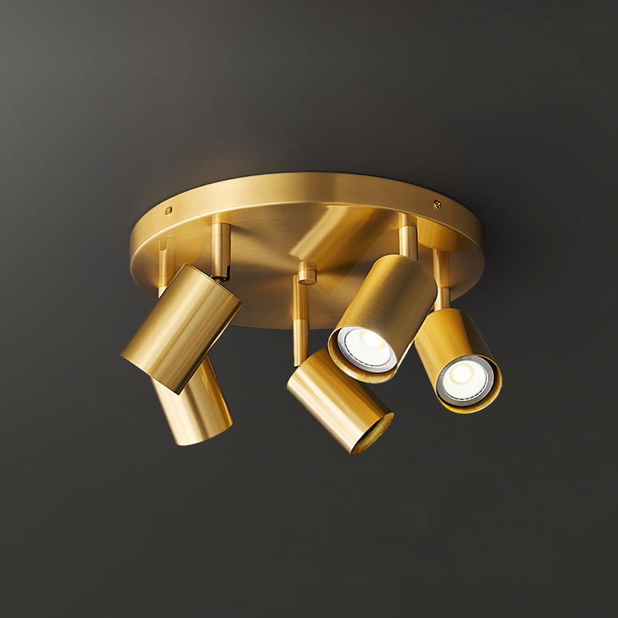 Elvirae | Adjustable Brass Multi-Head Ceiling Light for Modern Illumination 7