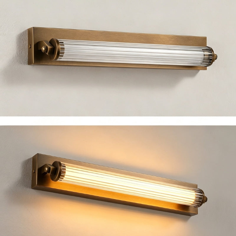 Elyven  Antique Brass Wall Sconce with Clear Acrylic Shade 2
