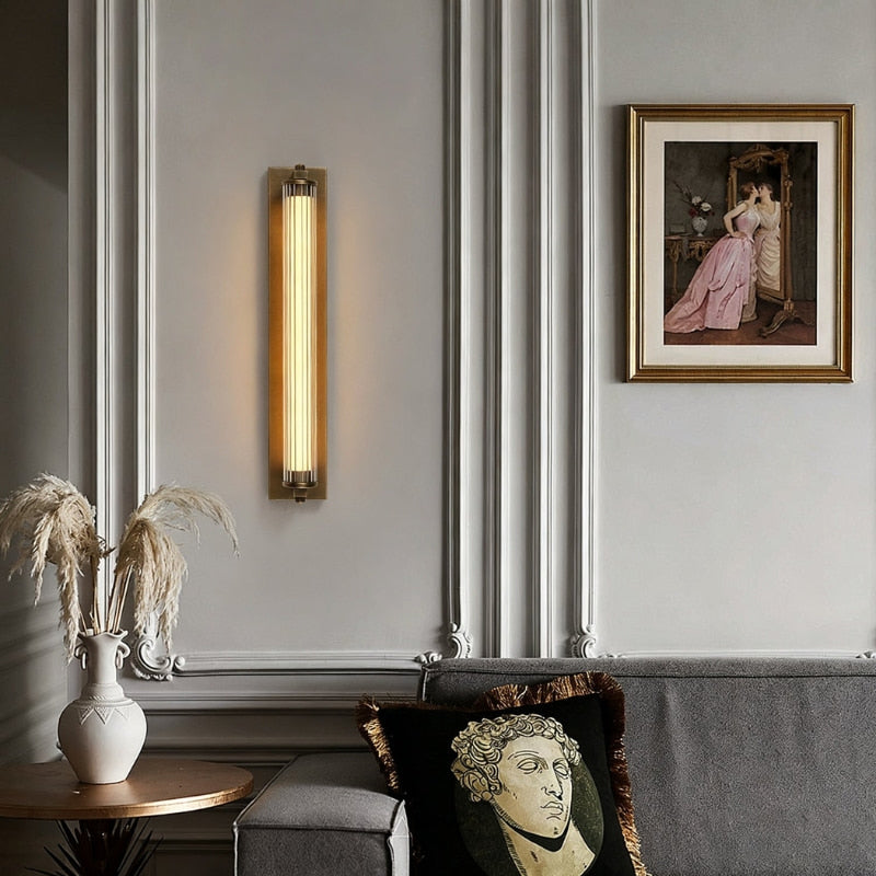 Elyven  Antique Brass Wall Sconce with Clear Acrylic Shade 4