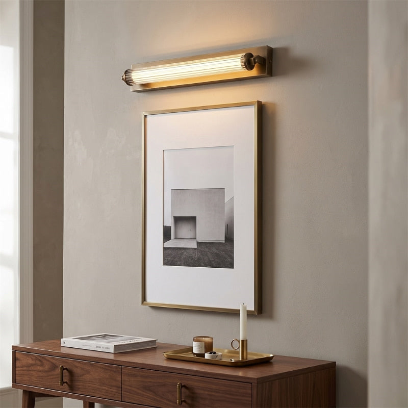 Elyven  Antique Brass Wall Sconce with Clear Acrylic Shade 9