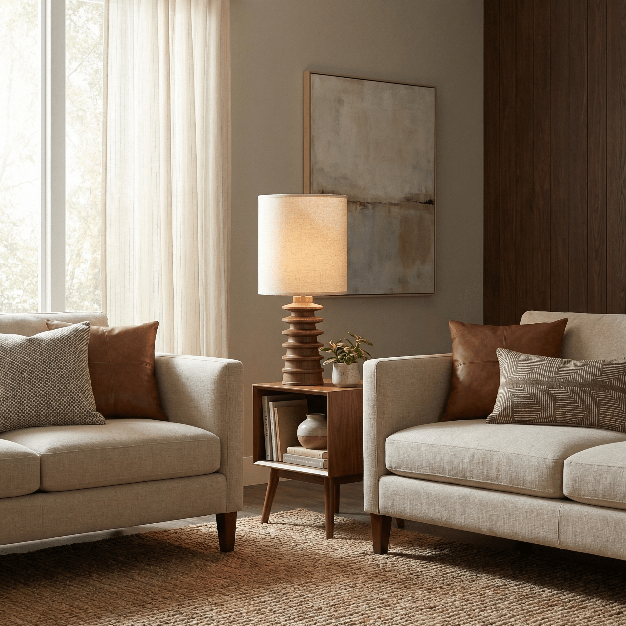 Equinox | Stylish Sculptural Wood Table Lamp for Bedroom Ambiance 8