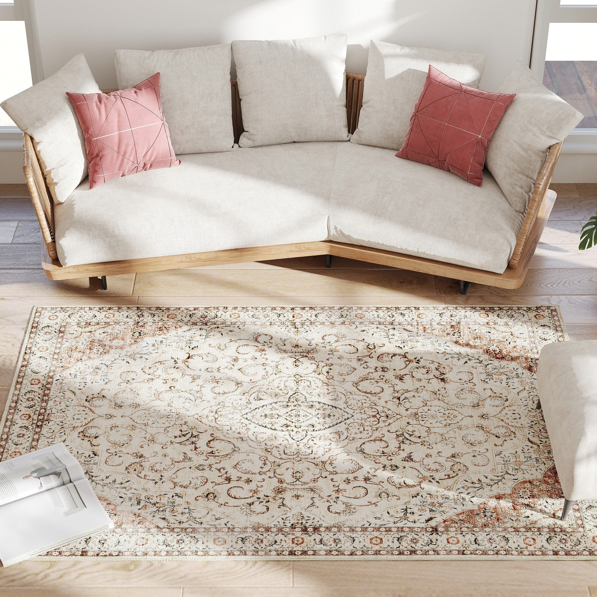 Firebrook Area Rug | Machine Washable Non-Slip Southwestern Rug