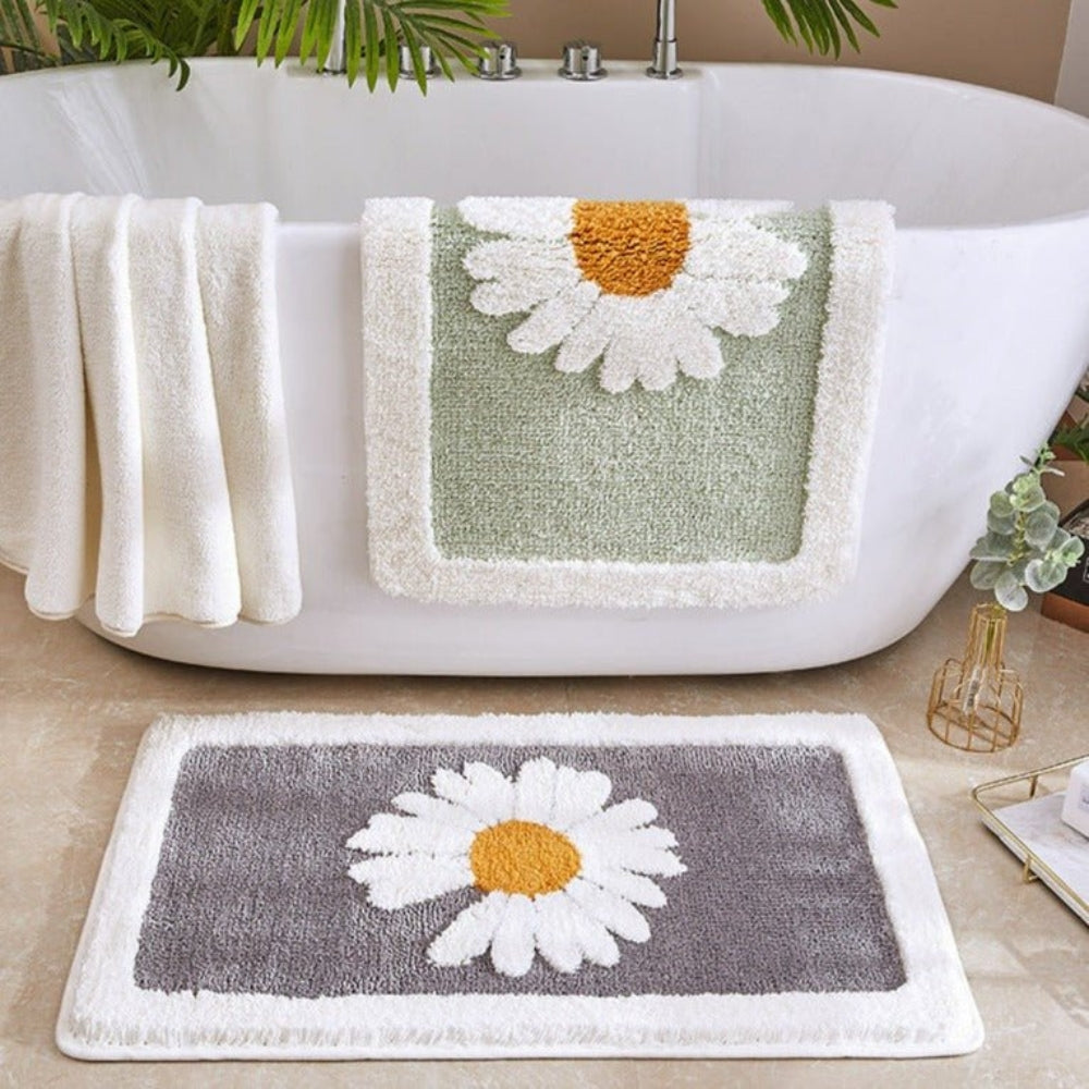 Fleur Collection | Non-Slip Bath Mat with Plush Microfiber | Stylish Floral Design for Everyday Comfort 1