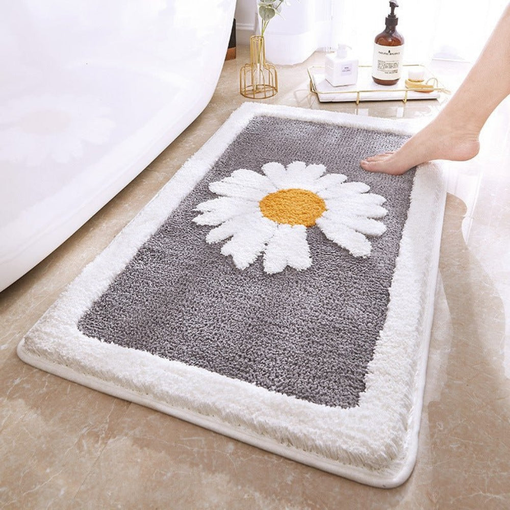 Fleur Collection | Non-Slip Bath Mat with Plush Microfiber | Stylish Floral Design for Everyday Comfort 5