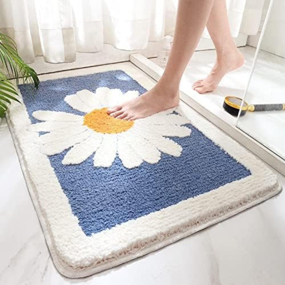 Fleur Collection | Non-Slip Bath Mat with Plush Microfiber | Stylish Floral Design for Everyday Comfort 6
