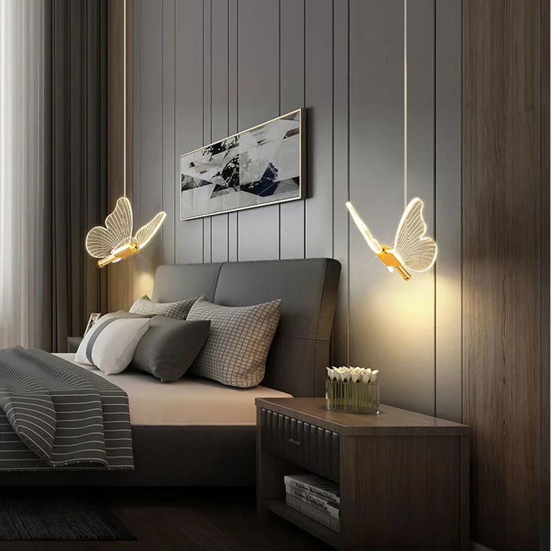 FlutterGlow | Elegant Playful LED Butterfly Pendant Lighting 0