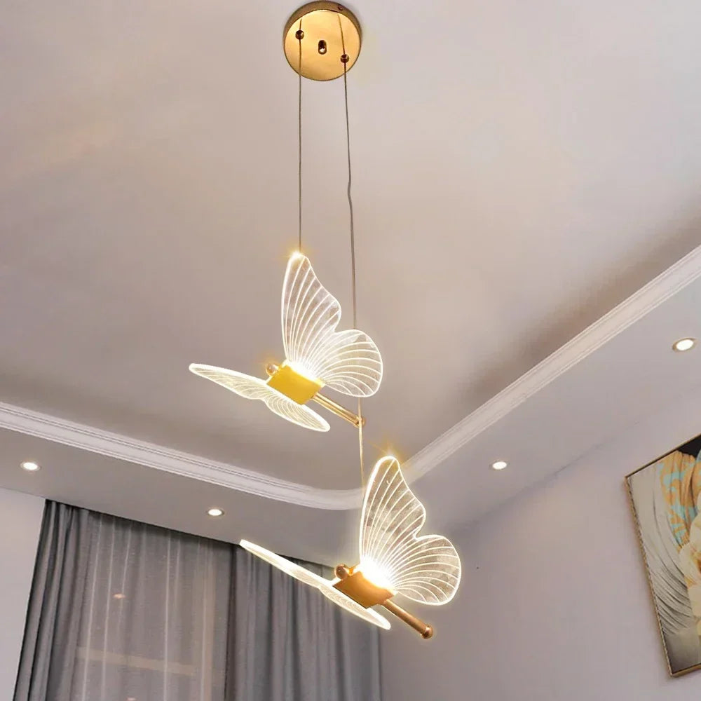 FlutterGlow | Elegant Playful LED Butterfly Pendant Lighting 4