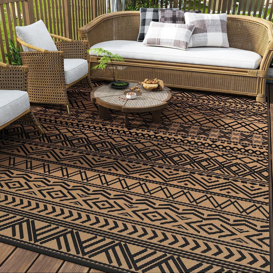 Geometra Washable Outdoor Rug | Bohemian Style Patio Floor Cover - Styyler