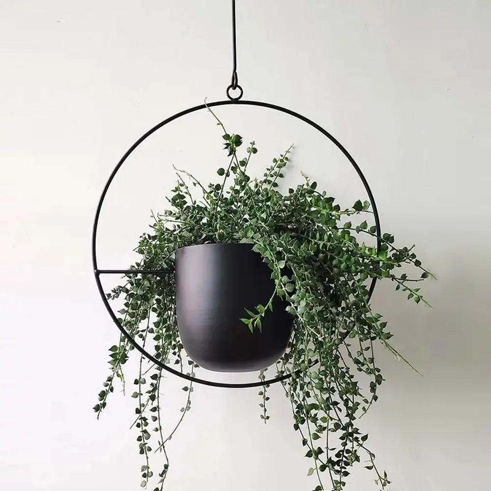Gudrun Hanging Planter - Minimalist Metal Pot for Indoor Plants, Space-Saving Design 2