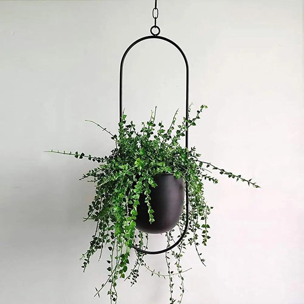 Gudrun Hanging Planter - Minimalist Metal Pot for Indoor Plants, Space-Saving Design 3