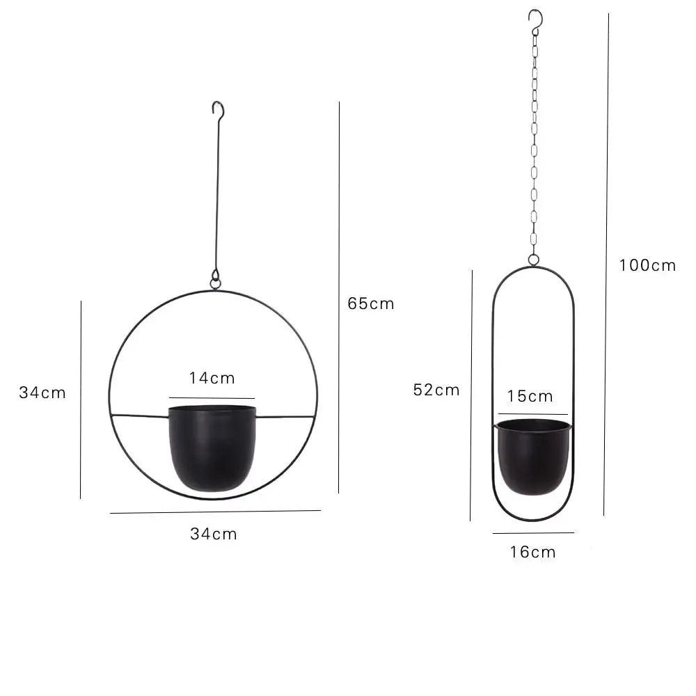 Gudrun Hanging Planter - Minimalist Metal Pot for Indoor Plants, Space-Saving Design 8