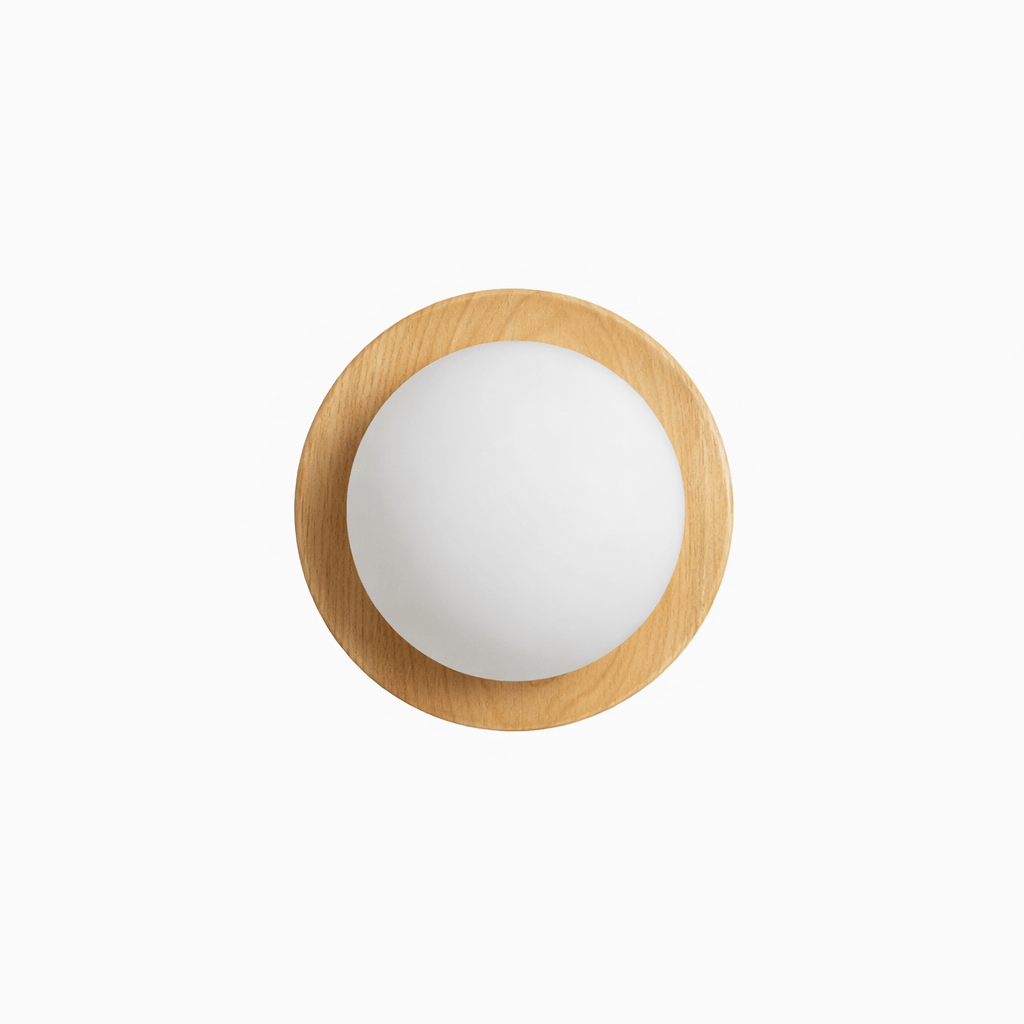 HaloGlow | Elegant Modern Wood-Effect Wall Light Sconce Fixture 0
