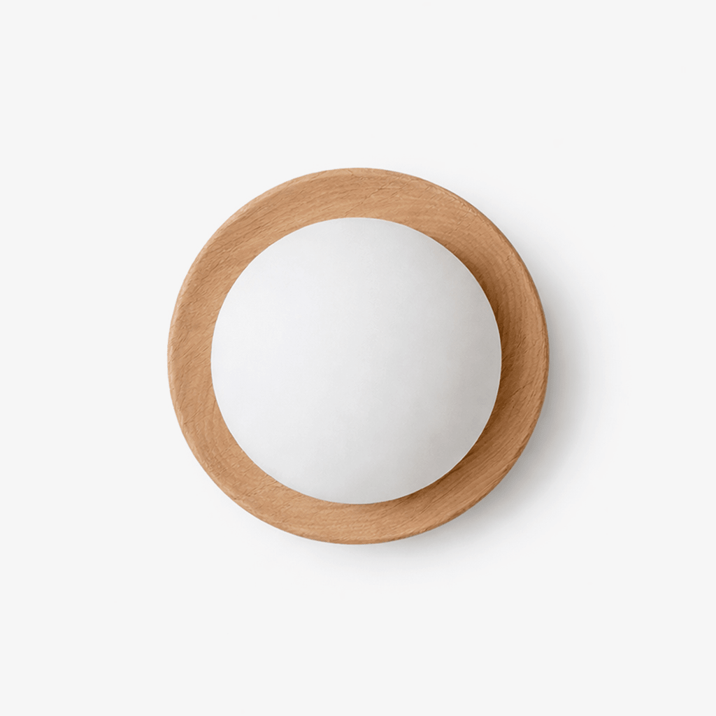 HaloGlow | Elegant Modern Wood-Effect Wall Light Sconce Fixture 1