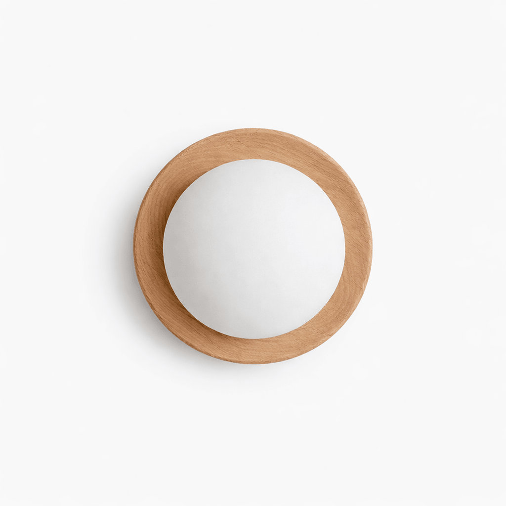 HaloGlow | Elegant Modern Wood-Effect Wall Light Sconce Fixture 9