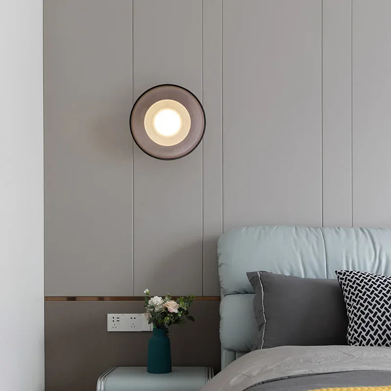 Hilde Wall Sconce Lighting in Clear or Grey Glass with Metal Base for Modern Interiors 1