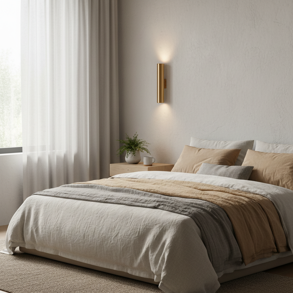 Hollister Wall Sconce | EmberForge Minimalist Gold Contemporary Light
