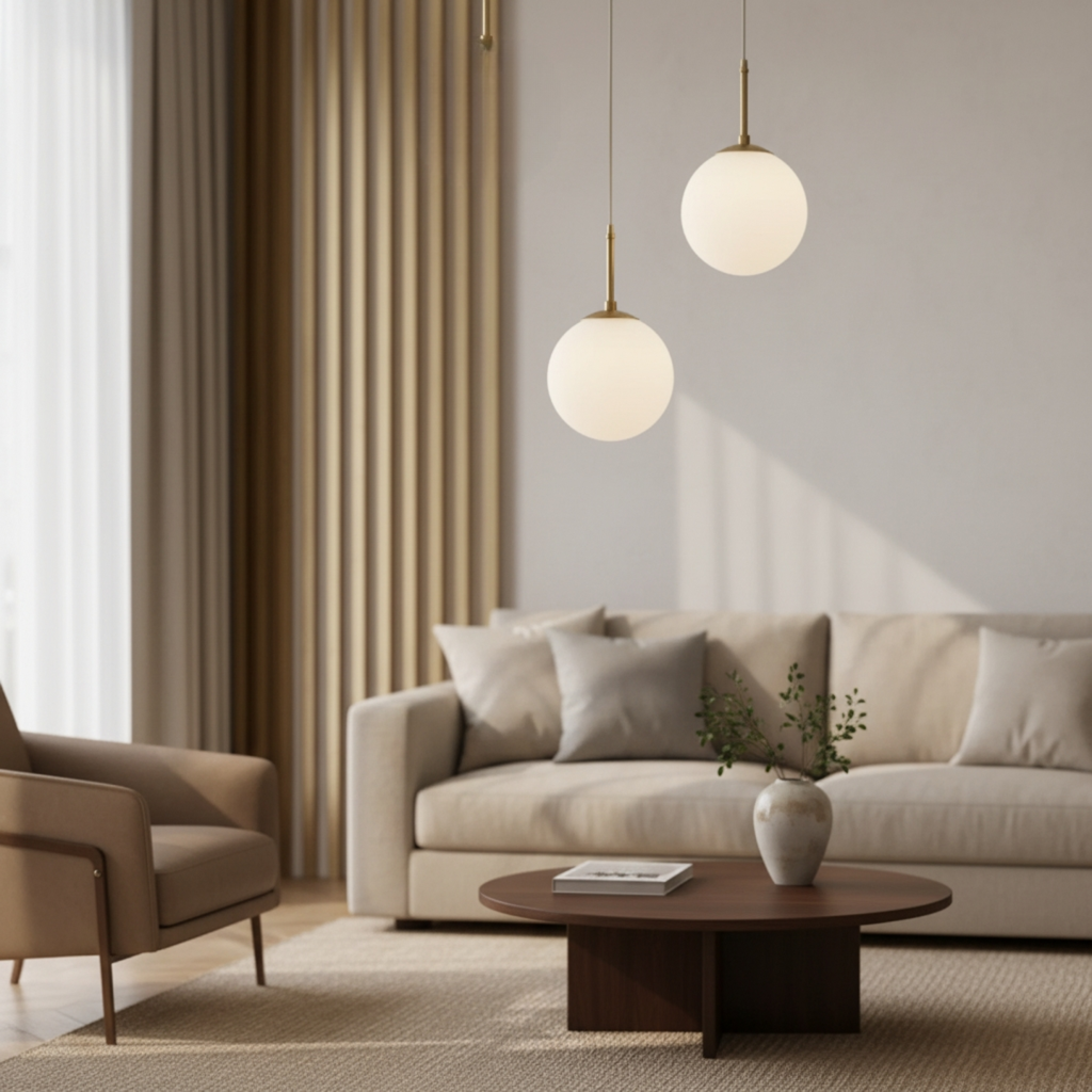 GLOBO Glass Copper LED Chandelier | Elegant Pendant Lighting