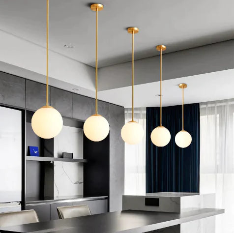 GLOBO Glass Copper LED Chandelier | Elegant Pendant Lighting