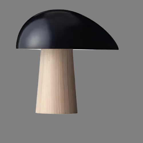 Juno Table Lamp with Wood Grain Accents, Modern Scandinavian Design for Bedroom and Living Room 0