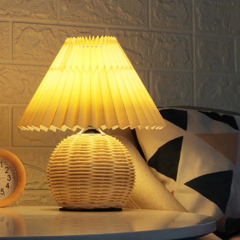 Kingsley Table Lamp | Nordic Pleated Design with Elegant Soft Glow