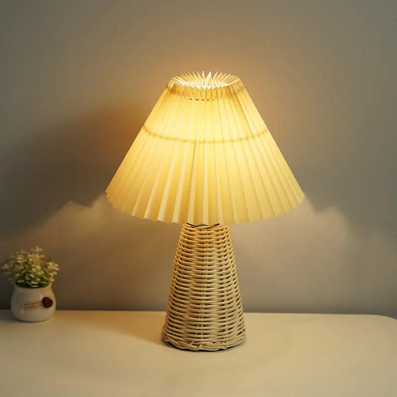 Kingsley Table Lamp | Nordic Pleated Design with Elegant Soft Glow