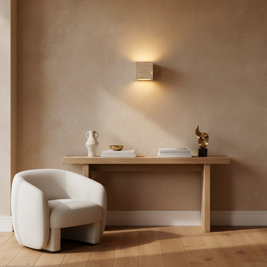 Kivarae Elegant Natural Stone Outdoor Wall Light Sconce 5