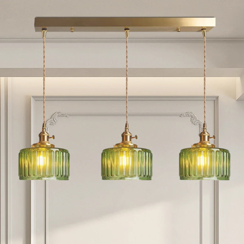 Lucentra | Elegant Ribbed Glass Pendant Light for Warm Ambience 16