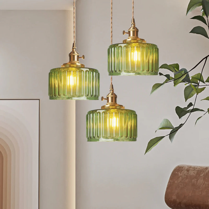 Lucentra | Elegant Ribbed Glass Pendant Light for Warm Ambience 7