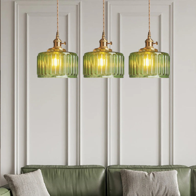 Lucentra | Elegant Ribbed Glass Pendant Light for Warm Ambience 8