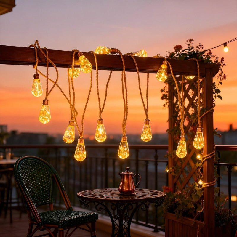Luma | Solar Outdoor Festoon Lights for Warm Ambient Lighting