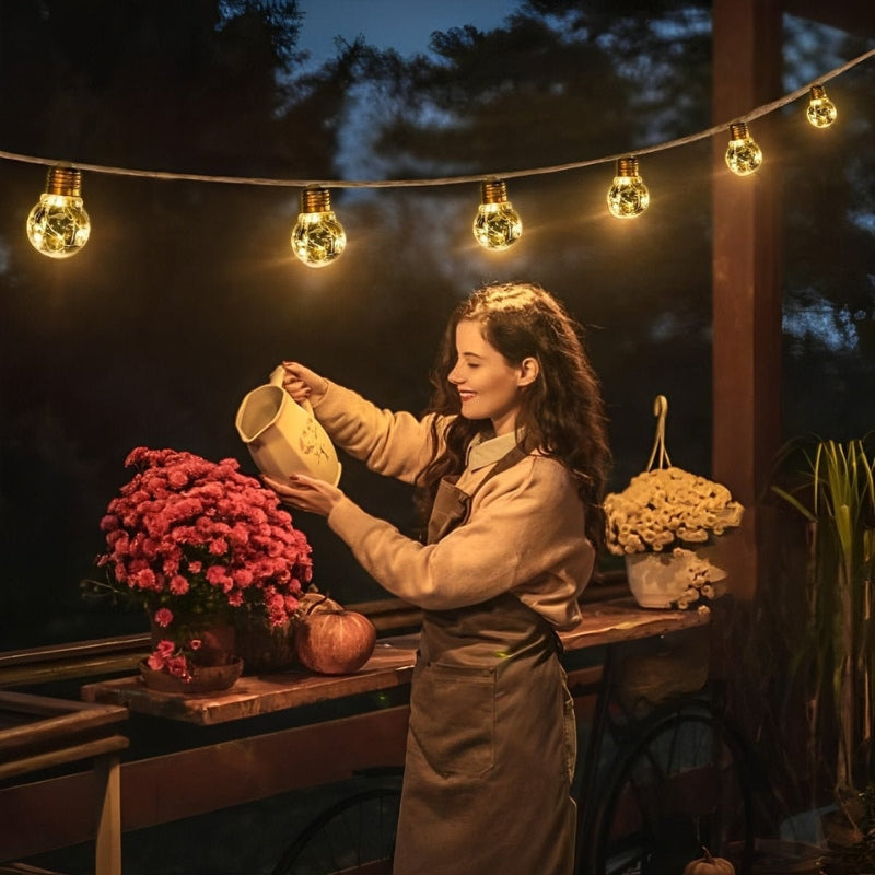 Luma | Solar Outdoor Festoon Lights for Warm Ambient Lighting