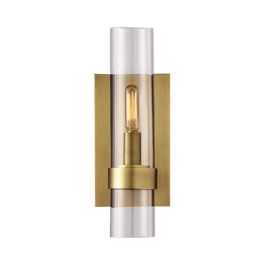 Luma Wall Sconce Lighting with Clear Glass and Black Brass Finish for Hallways and Stairways 1