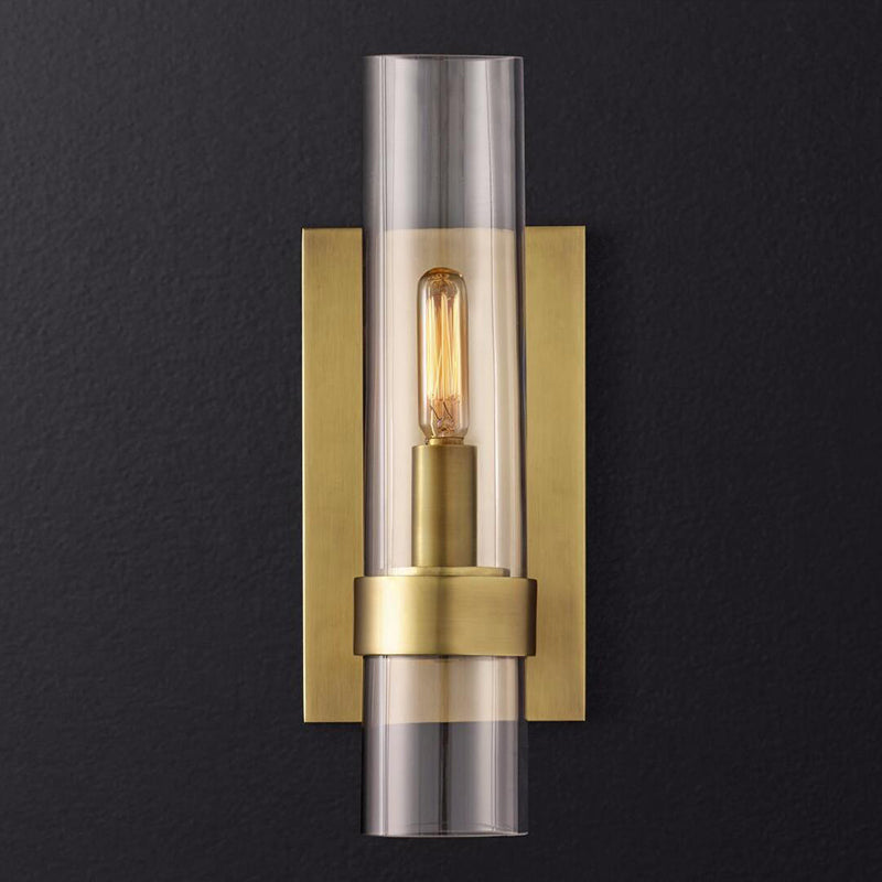 Luma Wall Sconce Lighting with Clear Glass and Black Brass Finish for Hallways and Stairways 8