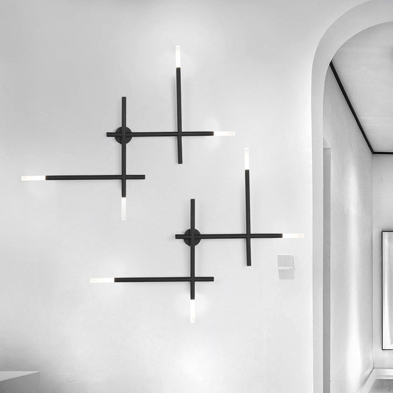 Luma Wall Sconce in Black and Gold with Four LED Bulbs for Modern Interiors 1