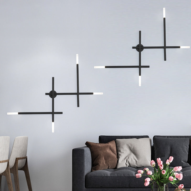 Luma Wall Sconce in Black and Gold with Four LED Bulbs for Modern Interiors 5