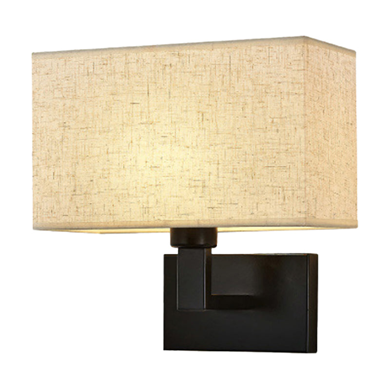 Luma Wall Sconce with Fabric Shade and Metal Arm in White Beige Brown for Indoor Use 0