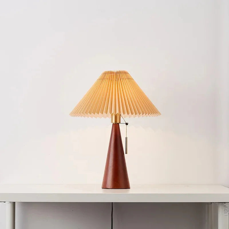 LuminaWood | Elegant Modern Bedside Table Lamp with Fabric Shade 1