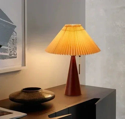 LuminaWood | Elegant Modern Bedside Table Lamp with Fabric Shade 3