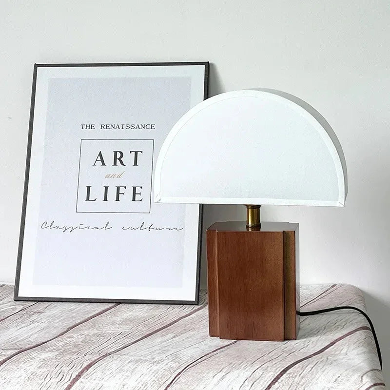 LuminaraWood | Elegant Retro Wooden Table Lamp for Bedroom or Desk 0