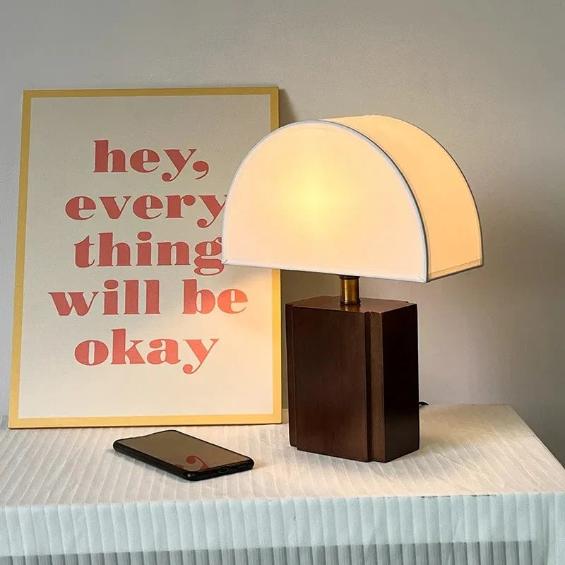 LuminaraWood | Elegant Retro Wooden Table Lamp for Bedroom or Desk 2