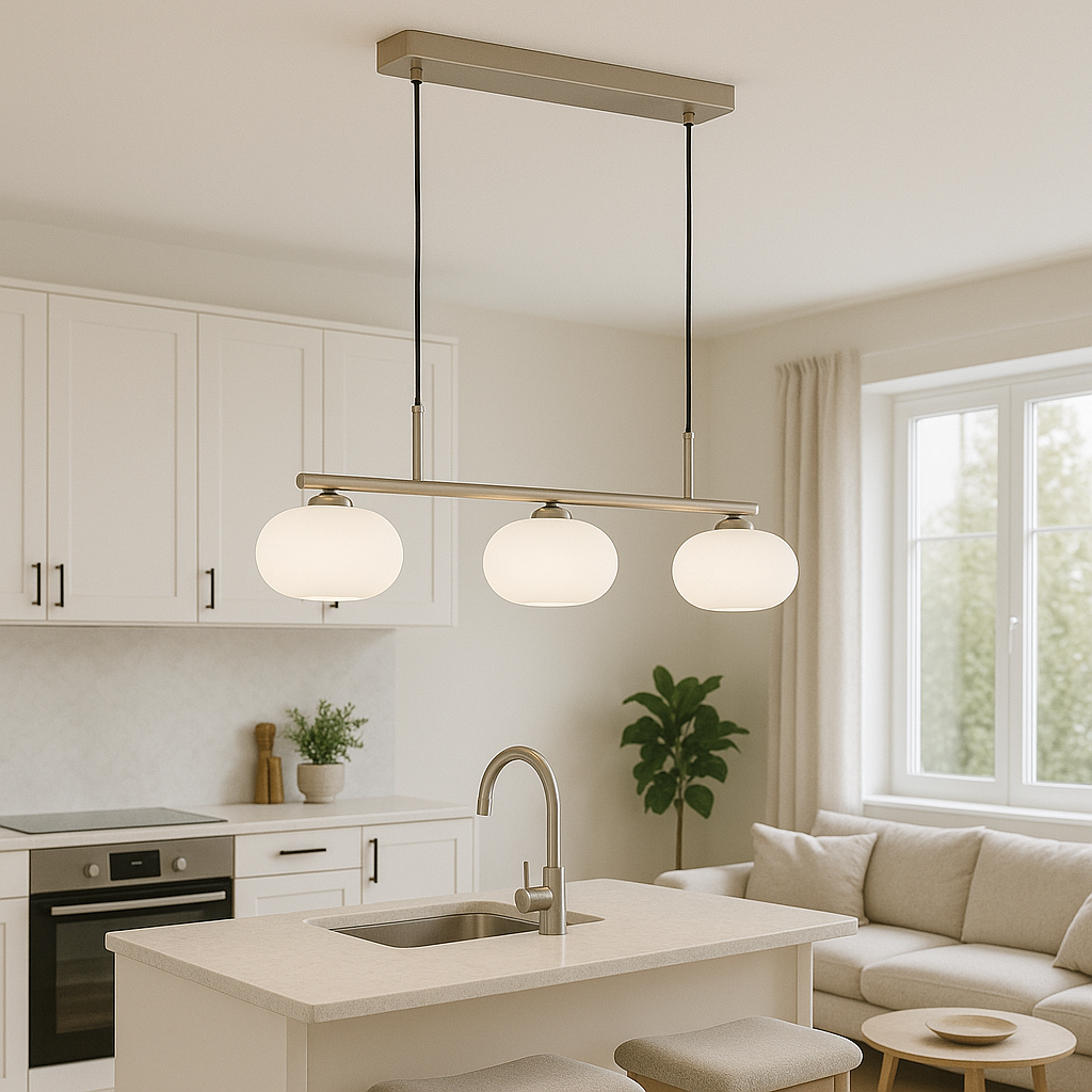 Luminara | Sleek Modern Glass 3-Head Kitchen Pendant Lighting 1