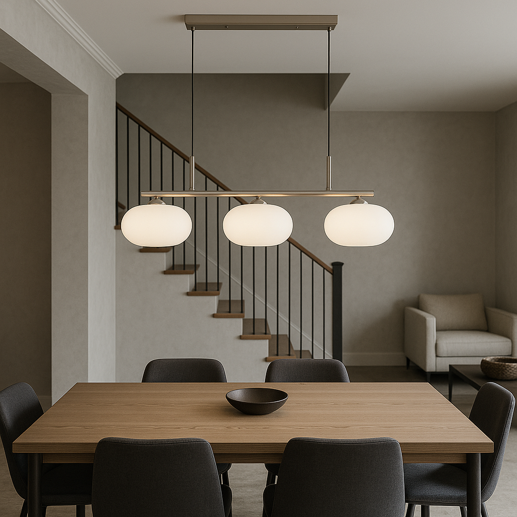 Luminara | Sleek Modern Glass 3-Head Kitchen Pendant Lighting 3