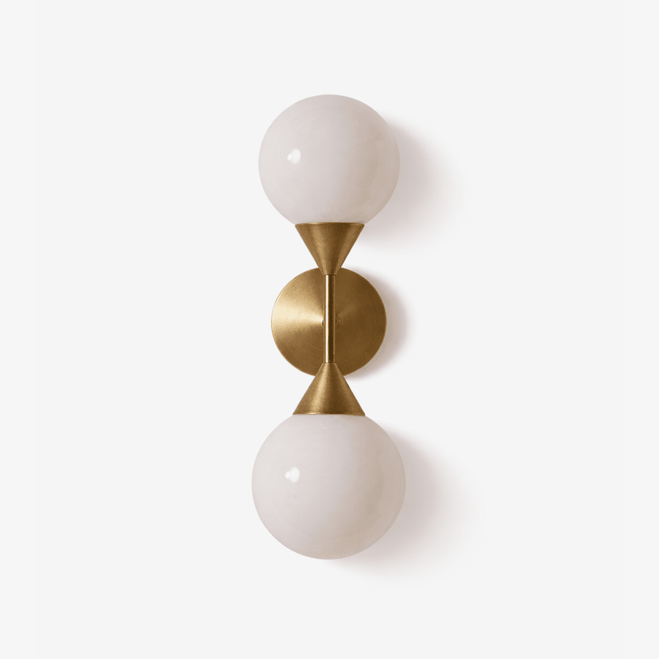 Luminara | Stylish Elegant Brass And Glass Bathroom Wall Light 0