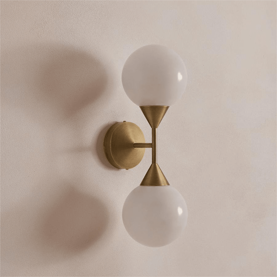 Luminara | Stylish Elegant Brass And Glass Bathroom Wall Light 3