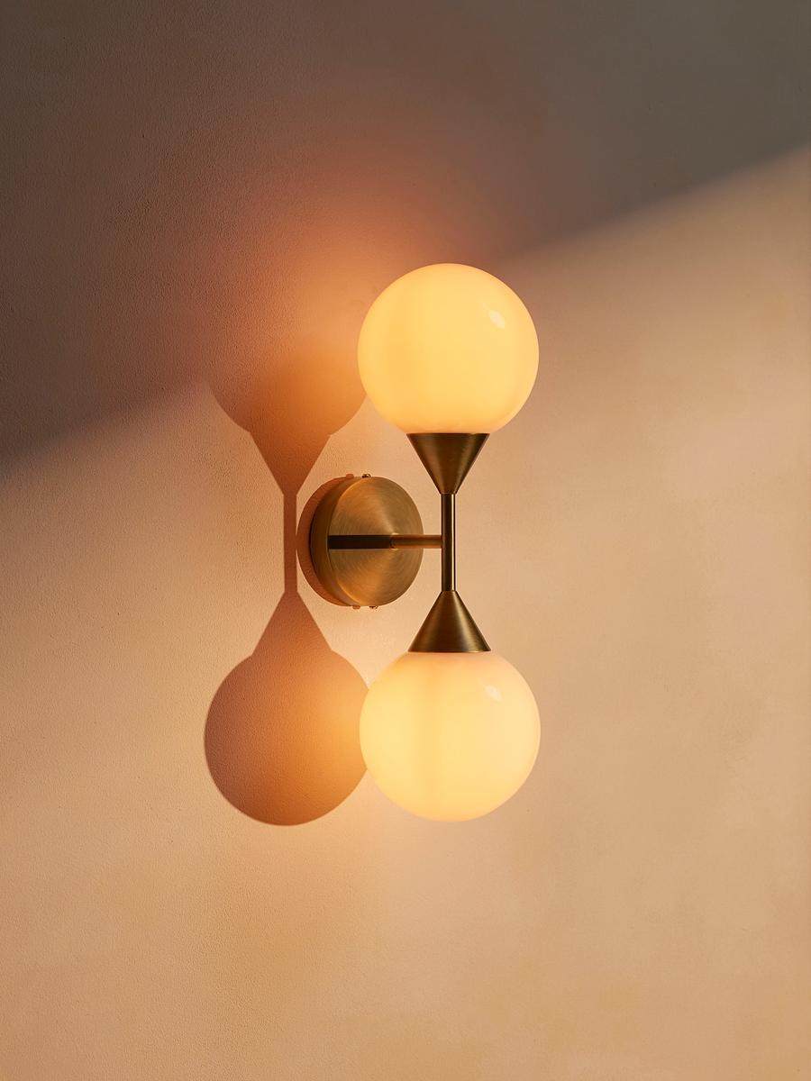 Luminara | Stylish Elegant Brass And Glass Bathroom Wall Light 5