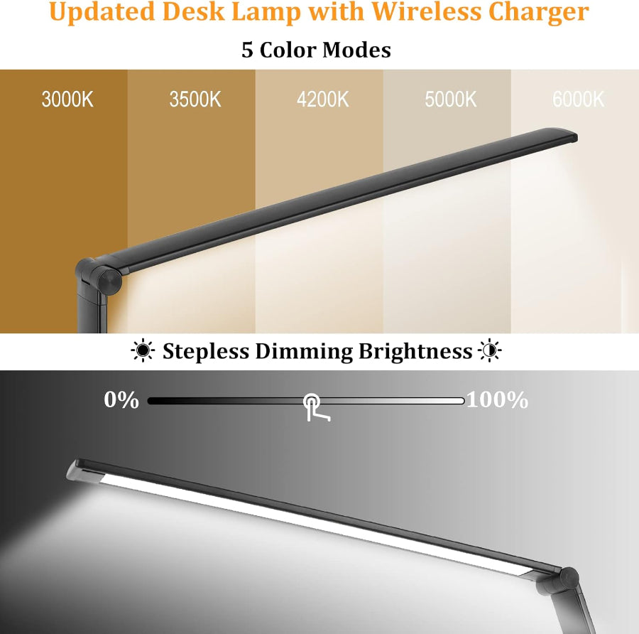 Luminex | Modern Touch-Control LED Desk Lamp with Wireless Charger 2